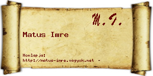 Matus Imre névjegykártya